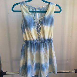 Heartswoon Small Romper Tie Dye Blue and Yellow